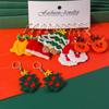 European American Knitted Christmas Tree Earrings: Cute, Creative Design Studs