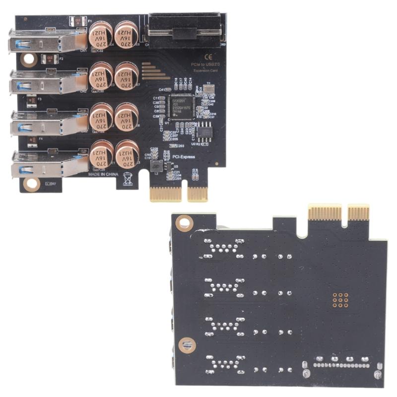Practical PCIe to 4 Port USB 4Pin Card Adapter Card Desktop USB PCIE USB 3.2 Expansion Card for Desktop Motherboard