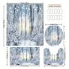 Enchanting Underwater Coral Reef Bathroom Set - Waterproof Shower Curtain, Toilet Lid Cover, Bath Mat, and Contour Mat