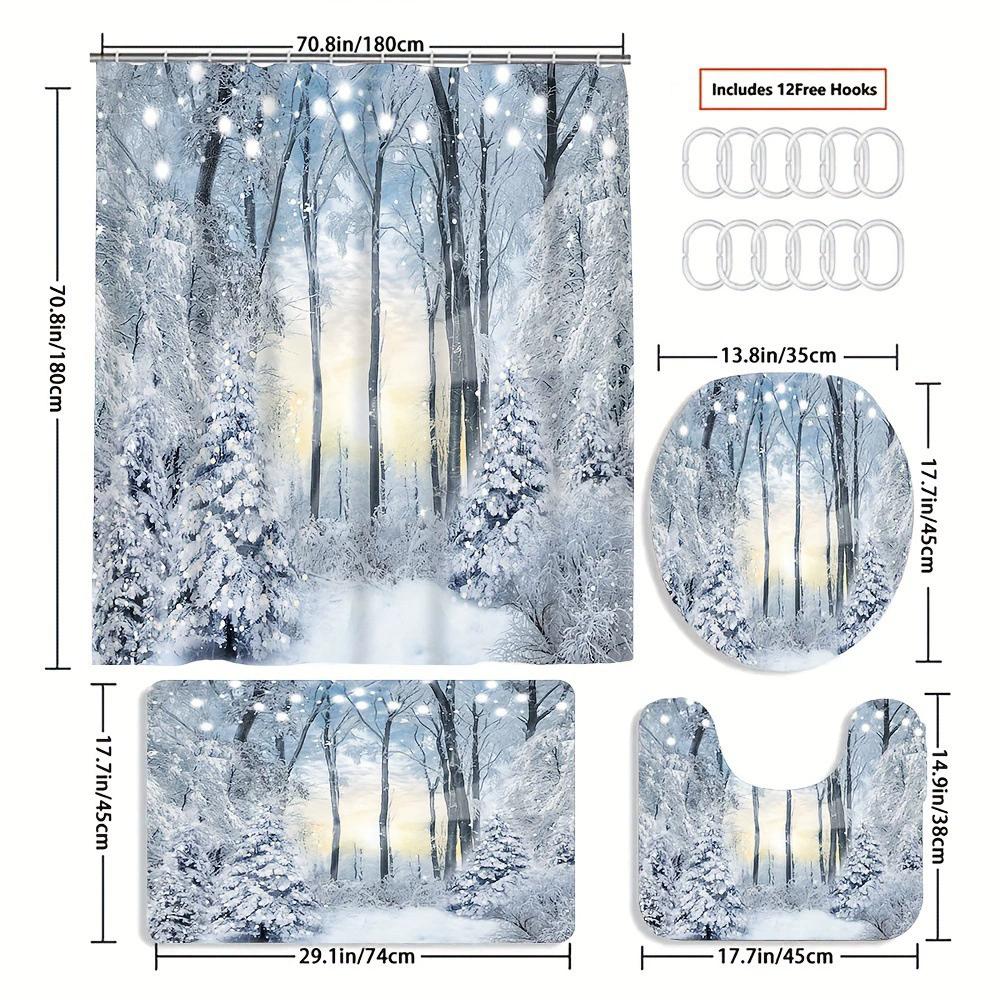 Enchanting Underwater Coral Reef Bathroom Set - Waterproof Shower Curtain, Toilet Lid Cover, Bath Mat, and Contour Mat