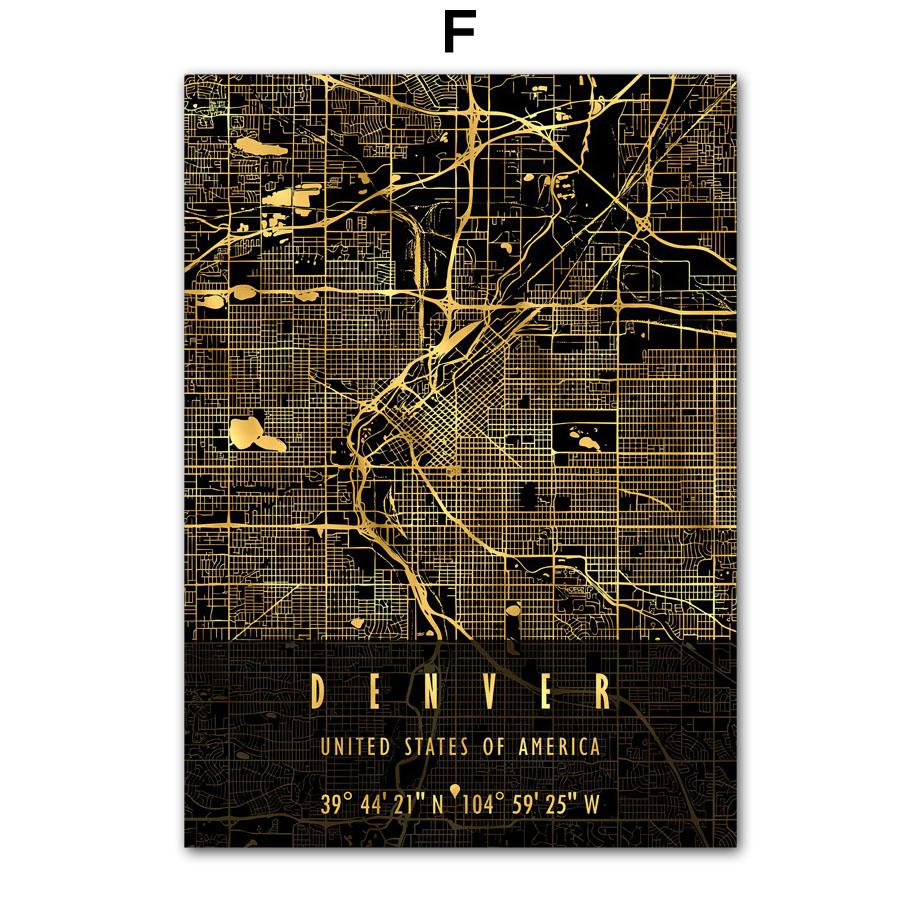 Las Vegas Chicago USA Amerika Stadtplan Wohnzimmer Dekor Poster und Drucke Wand Kunst Leinwand Malerei Wandbilder Home Club