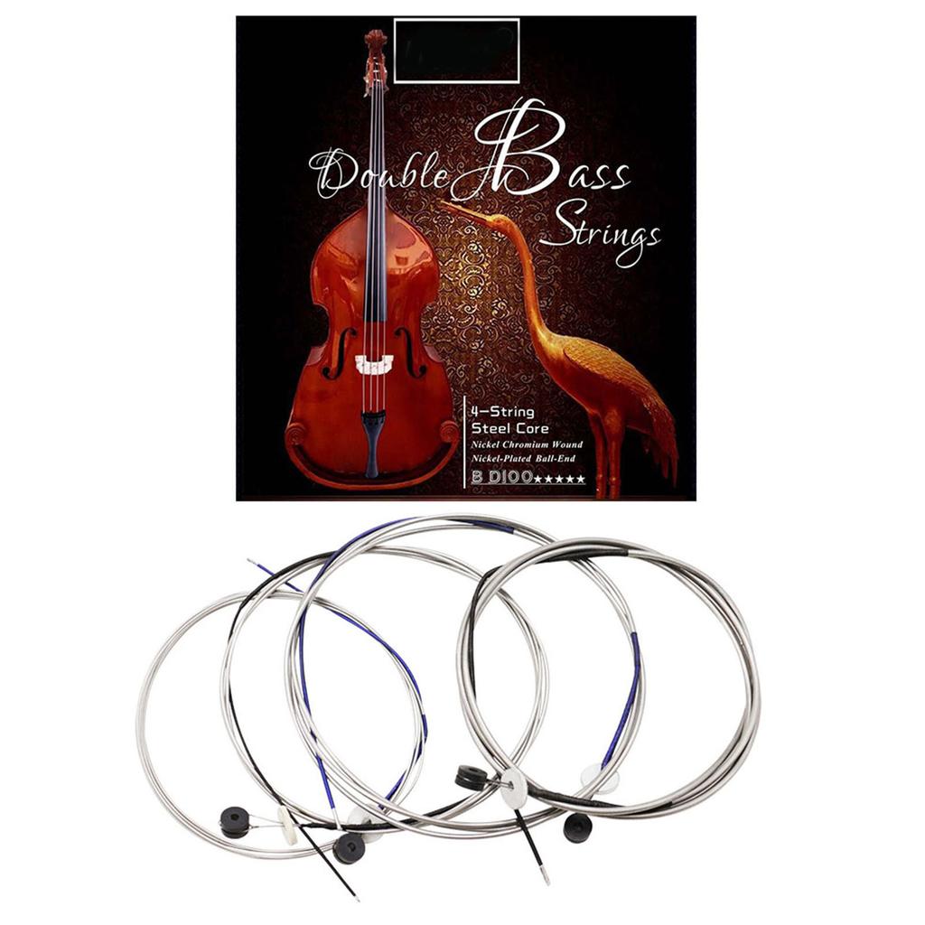 Full Set (G D A E) Double Bass String Strings Steel Core Nickel Chromium Wound Ball End