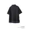 Men Turn Down Collar Short Sleeve Polo Shirt Gradient Washed Fake Two Piece Loose Casual Tops