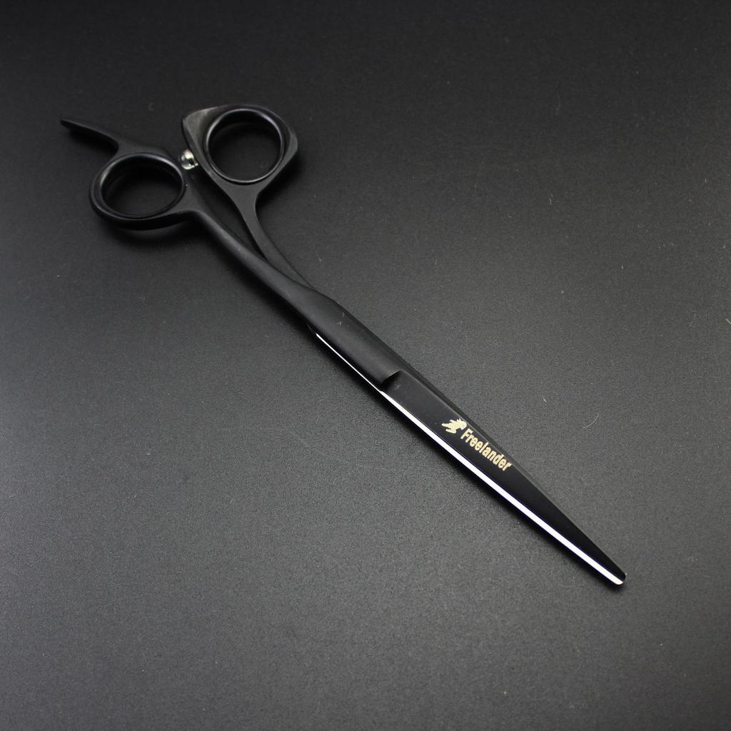 Black Blind Hole Professional Hairdressing Scissors: Barber & Bangs Shears