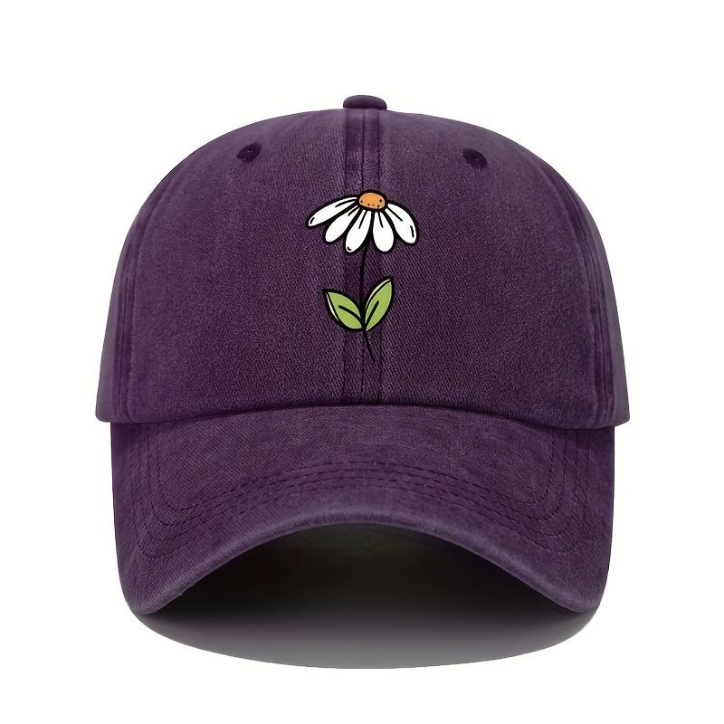 Baseball Cap with Simple Flower Pattern Print Design for Both Men and Women, Suitable for Outdoor Travel and Leisure Travel