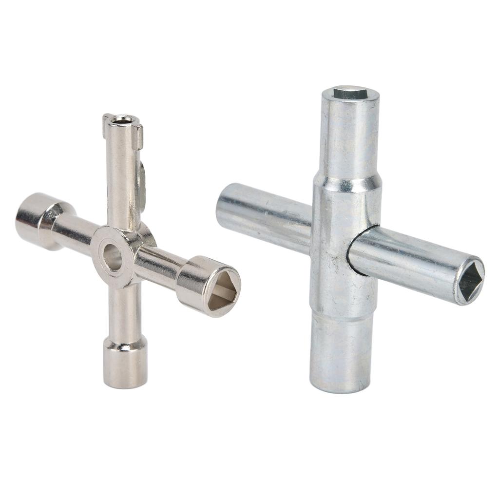 2 szt. Klucz do zaworu czerpalnego 4-kierunkowy Trwały Mały Kompaktowy Przenośny Wygodny Praktyczny Obrotowe Śruby do