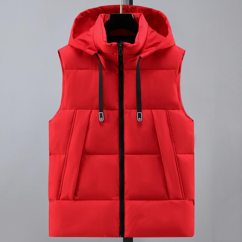 Nadměrná velikost S-8XL Zimní bezrukávová parka Pánská teplá vesta s kapucí Módní ležérní Silné svrchní oblečení Pánské bundy