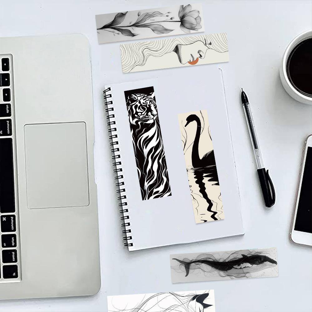 30PCS Simple lines Style Bookmarks Unique Durable Wholesale Cartoon Skateboard Personalized Laptop Room Gifts Creative Bookmarks