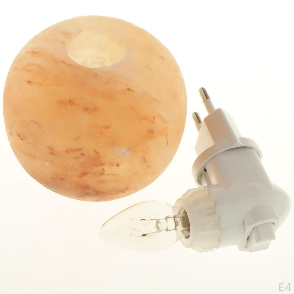 Salt Night Light Wall Lamp Crystal Home Decor EU Plug Natural