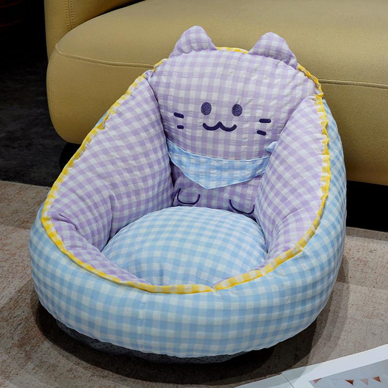 

Cartoon Cat Bean Bag Seat Cushion With Plush Material For Kids Bedroom And Living Room Comfort PurpleCat