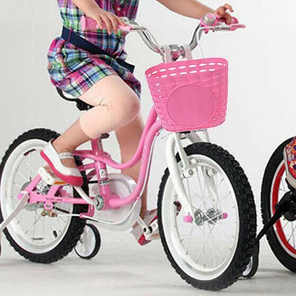 Detský košík na bicykel Plastový Zhrubnutý Malý Predný Riadidlový Košík na Bicykel pre Chlapcov a Dievčatá Ružový
