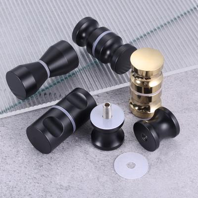 Aluminum Alloy Door Handle Black/gold Single Glass Door Knob Bathroom Shower Cabinet Double-Sided Handle Pull Gate Home Hardware