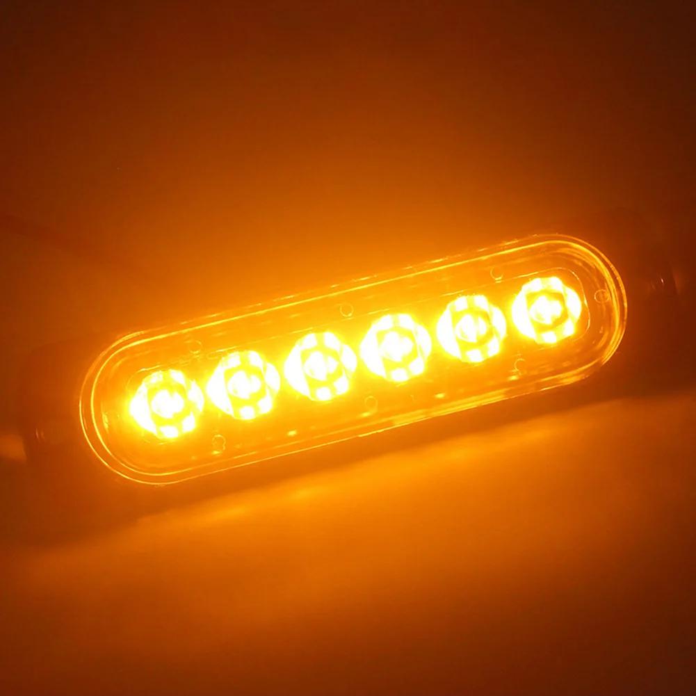 6SMD 12V24VTruck LED Constant Warning Light Side Marker Grille Lightbar Car Beacon Indicators Light Lamp Amber Traffic  LEDlight