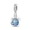 S925 Silver Cute Dog Charms Bead Keychain Animal Puppy Teddy Yorkshire Terrier Crab Paw Whale Rooster Snake Crocodile Jewelry