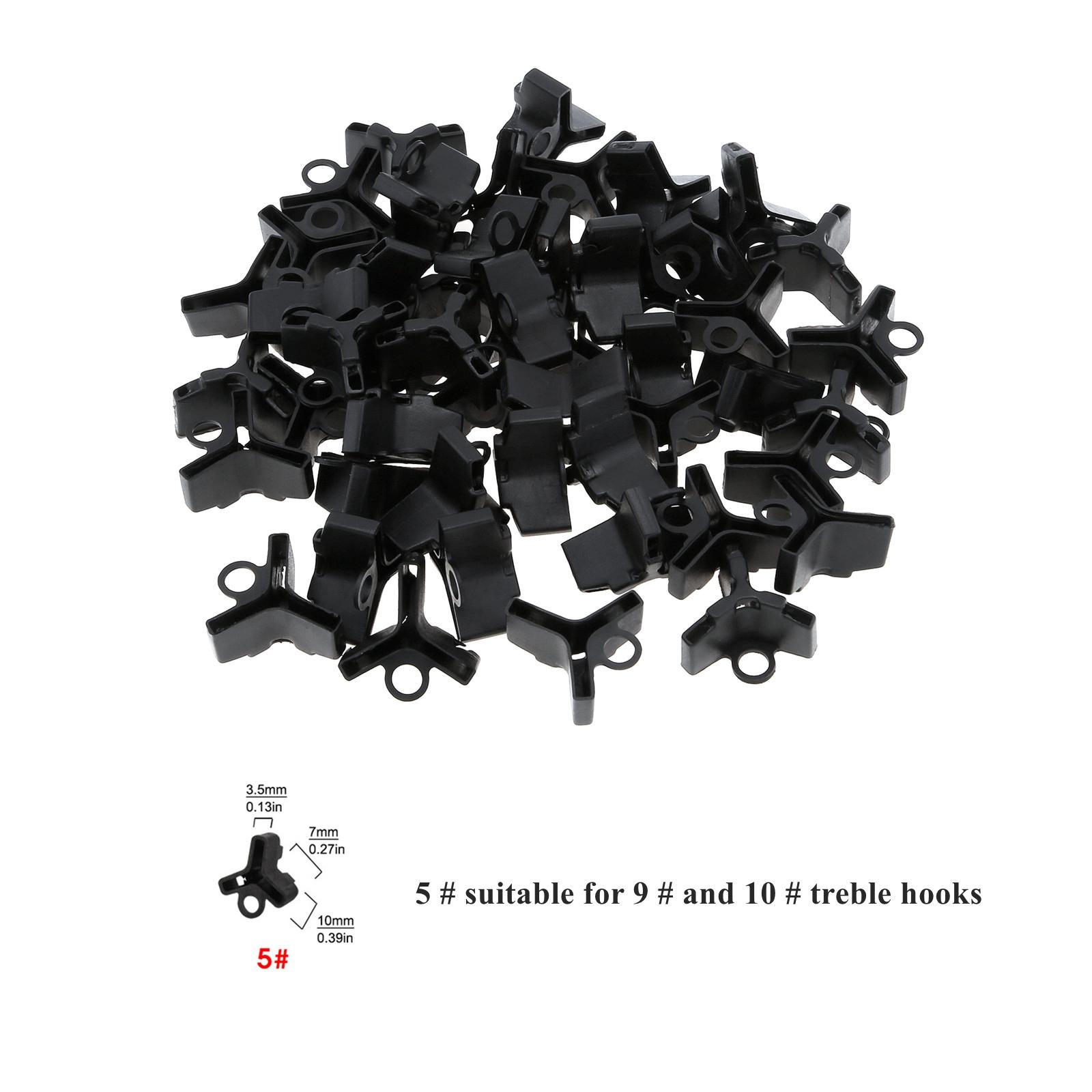 

20 шт./50 шт. Защитные колпачки для тройных рыболовных крючков 1# 2# 3# 4# 5# Защита для крючков Чехлы для рыболовных крючков Зеленый/ Черный/ Белый Black 5# (50pcs)