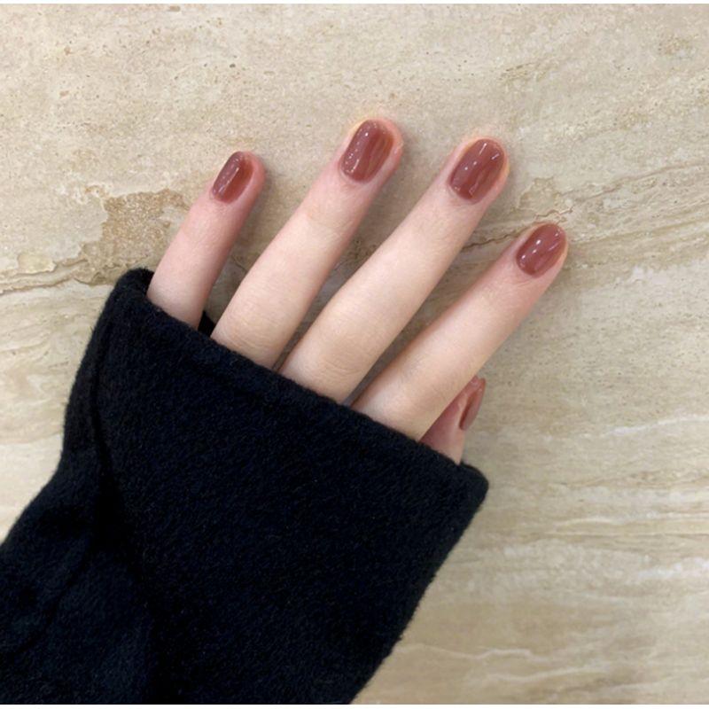 

Однотонные накладные ногти-Кусочки Популярные в интернете Съемные Желейные Короткая версия Dark brown(SOUTH Pomelo)