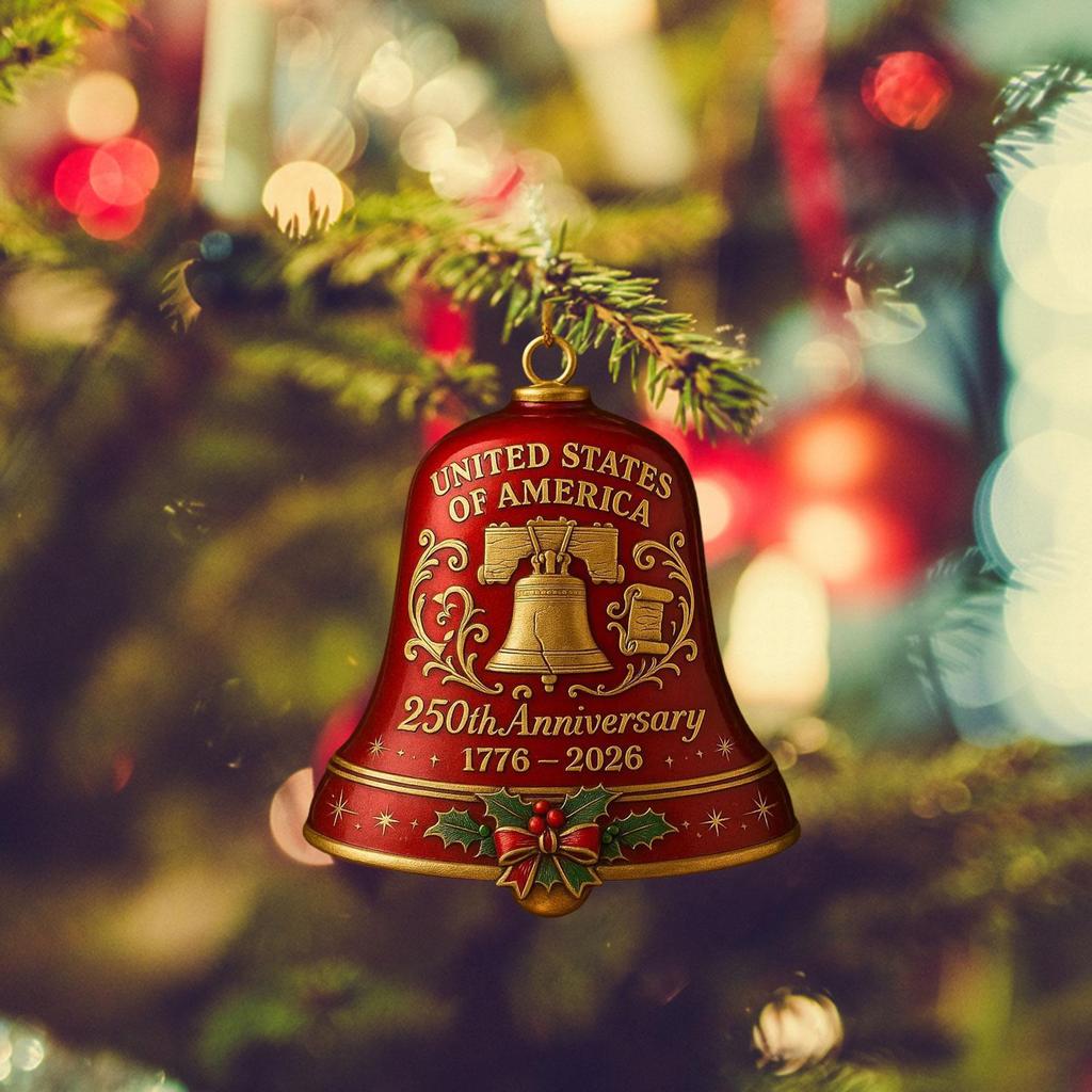 Anniversary Bell Ornament Christmas Tree Decor Vintage Design Handmade Reusable