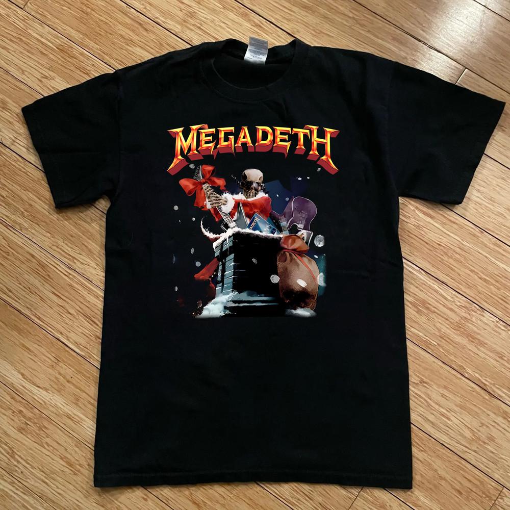 Рождественская футболка с группой Megadeth Санта Унисекс Концертная S-5XL AR698 Унисекс Футболка XXXL