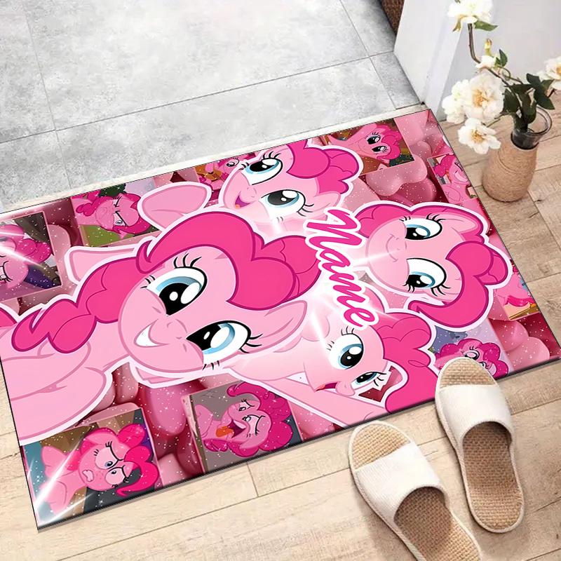 Custom My Little Pony Mat Personalized Name, Polyester Washable Indoor Entryway Rug, Gift for Christmas, Easter, Thanksgiving Day