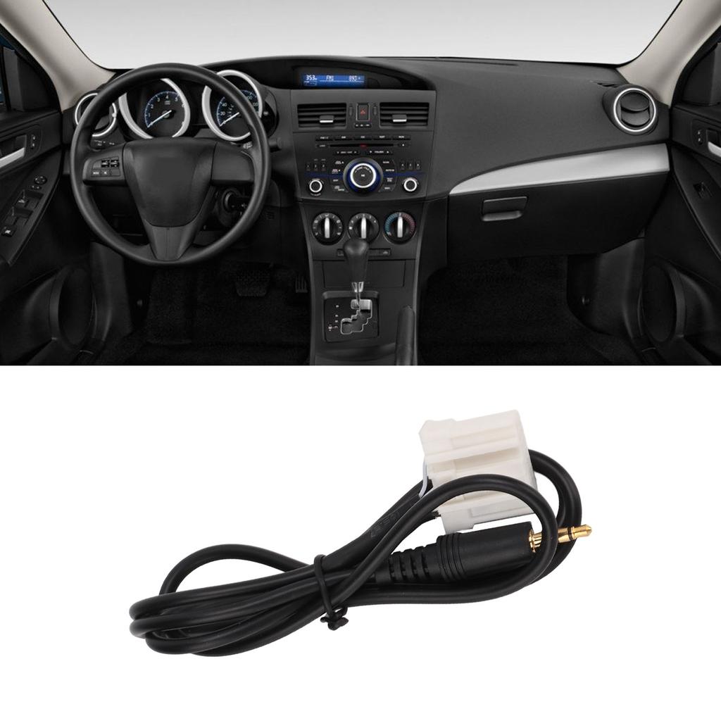 1m Long AUX Audio Input Adapter 3.5mm Clear Sound Black Replacement for Mazda 2 3 5 6 MX5 RX8 Music Player