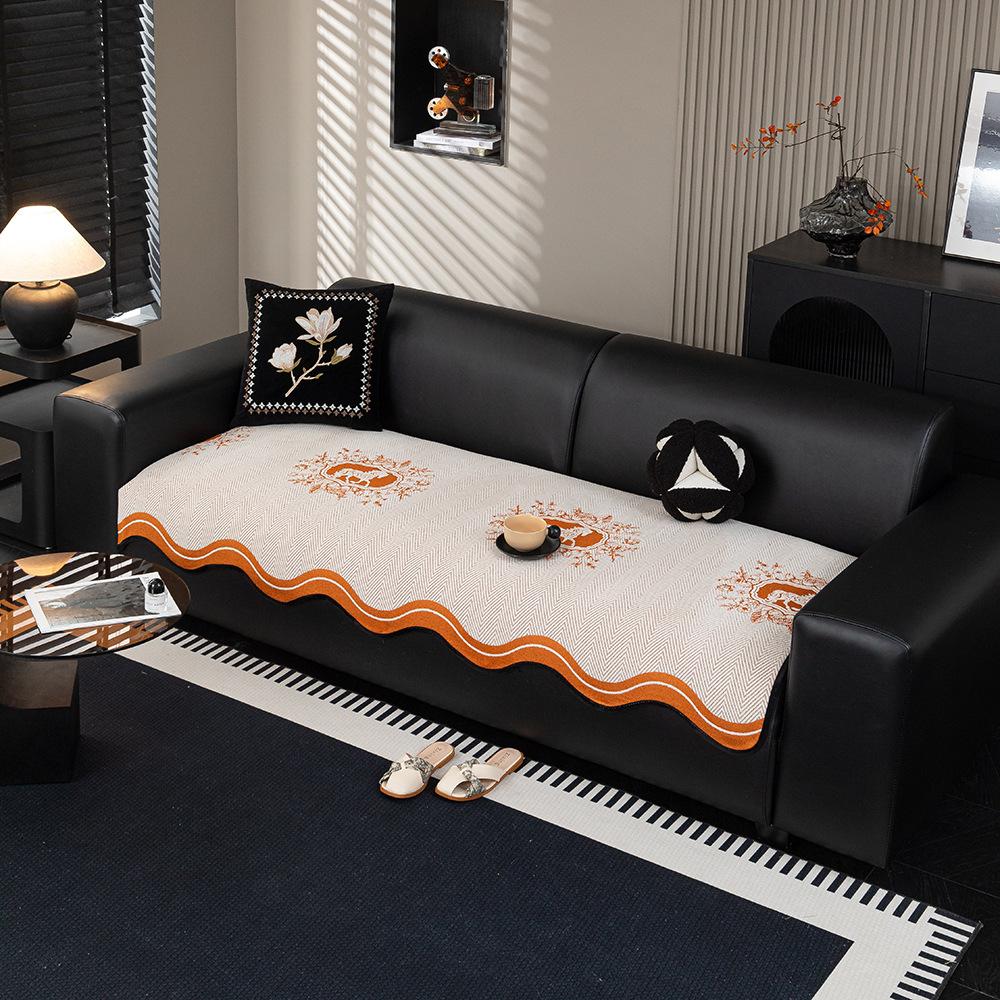 

Irregular Special-Shaped Chenille Sofa Cushion, Modern Light Luxury, Advanced Simple Straight Row Non-Slip Seat Cushion, Universal In All Seasons 90*70cm