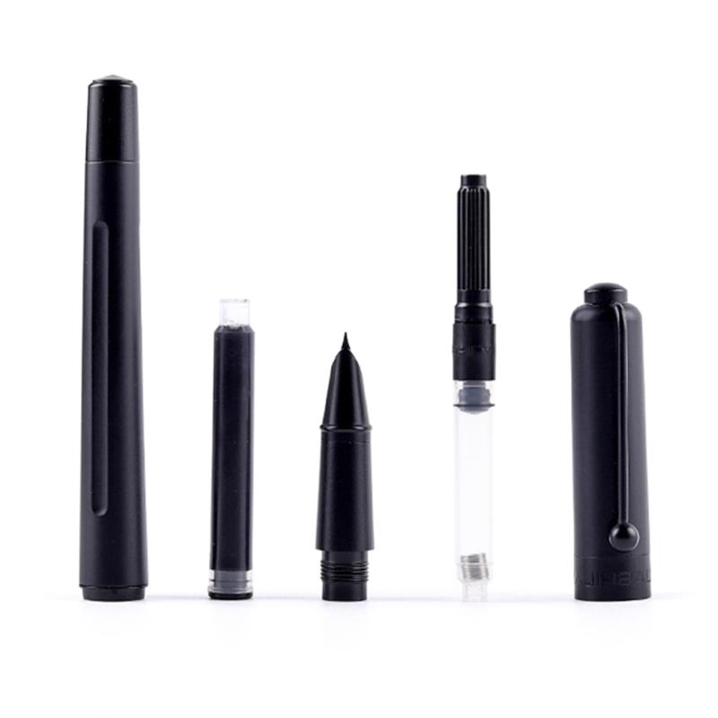 Smooth Writing Pen Business Pen Metal Fountain Pen Bent Nib Calligraphy Pen Stationery Pen Gift for Student Teacher