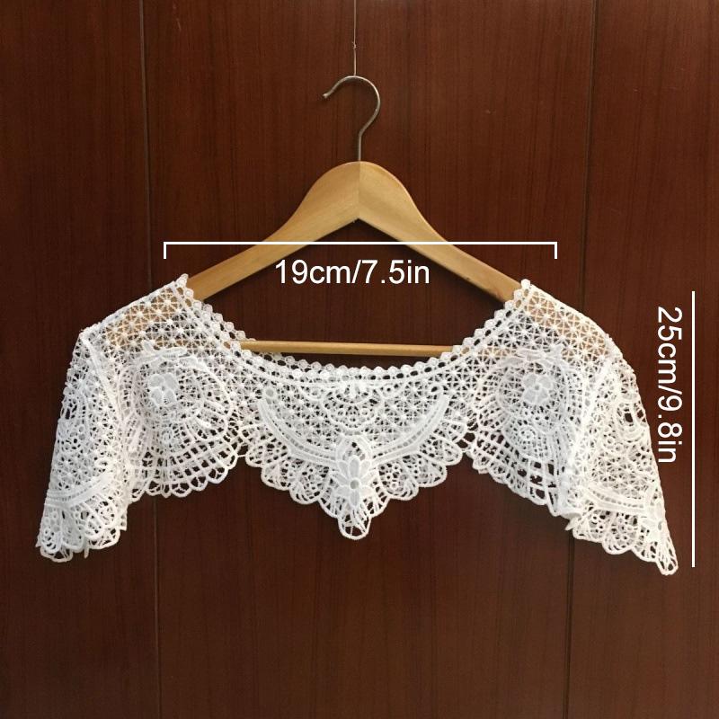 

1 шт. Элегантная шаль с вырезами, однотонная, из полиэфирного волокна, модный короткий пуловер крючком для повседневной носки