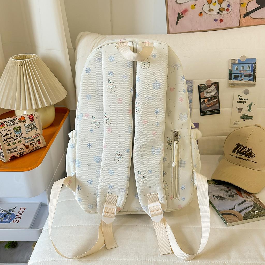 Schoolbag Mori Ins Simple Campus Soft Girl Girl Schoolbag High Value Floral Small Fresh Junior High School Students Backpack