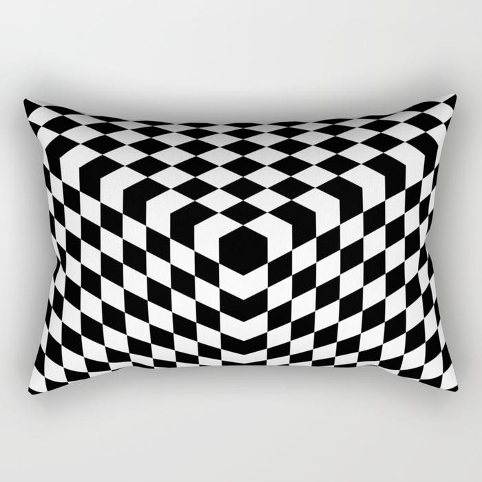 Black and White Simple Geometric Rectangle Pillowcase Home Decor Car Sofa Cushion Cover Home Decor Accessories 30x50cm