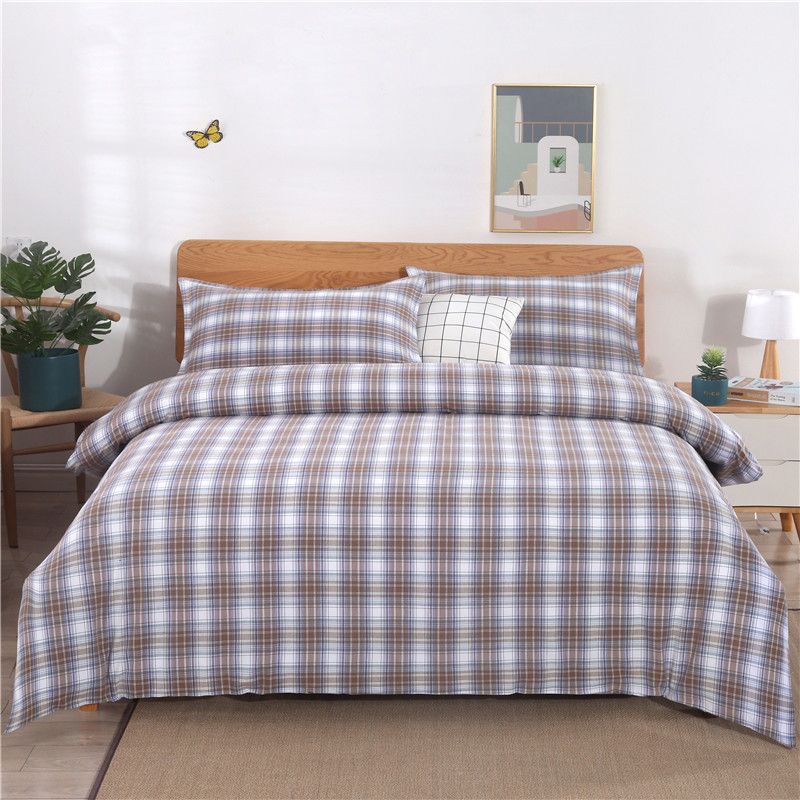 

Old Coarse Cloth Bed Sheet Quilt Cover Four-Piece Cotton 100 Cotton Thickened Encrypted Quilt Cover One-Piece Cotton Linen Old-Fashioned Soil Cloth Pastoral-Cage Bed Sheets 120*220 + pillowcase