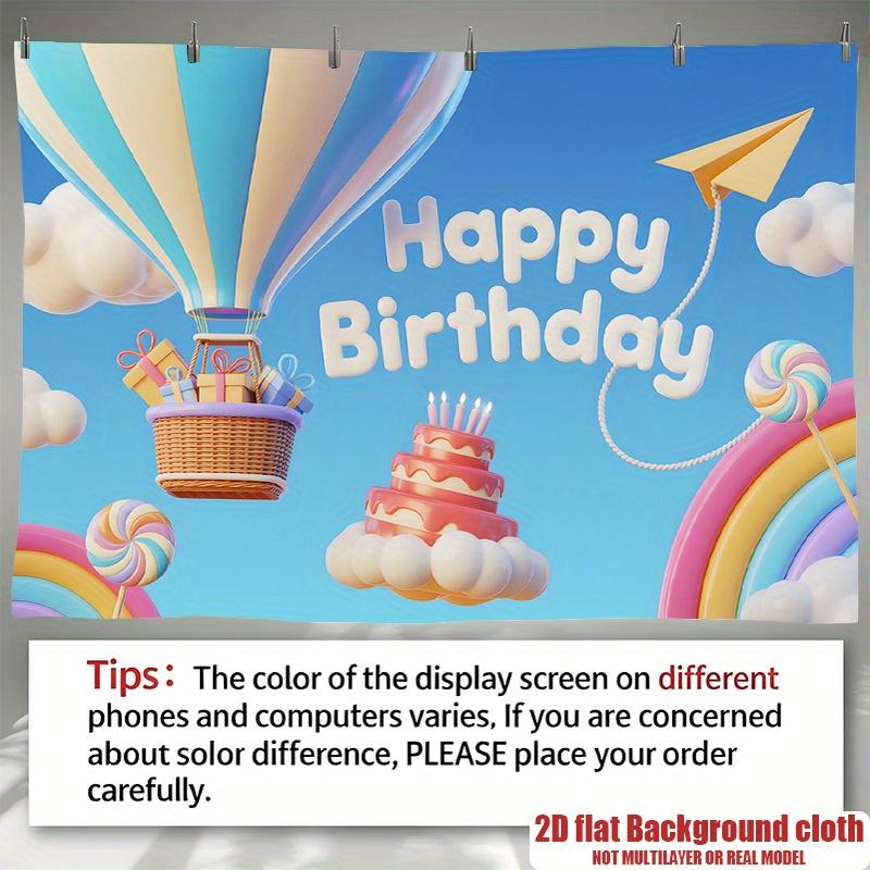 Birthday Party Backdrop Polyester Banner Photo Booth Decoration 85