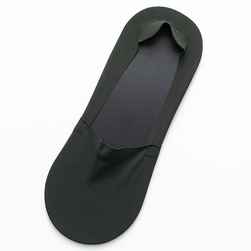 Men's Summer Towel Bottom Ice Silk Solid Color Light Mouth Sweat Absorption Non Slip No Mark Invisible Socks