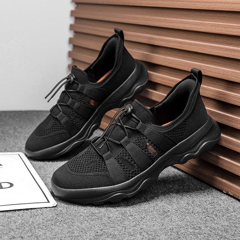 Autumn Hollow Breathable Mesh Mens Casual Shoes Lightweight Morning Running Rebound Sports Shoes Soft Versatile Walking Shoes