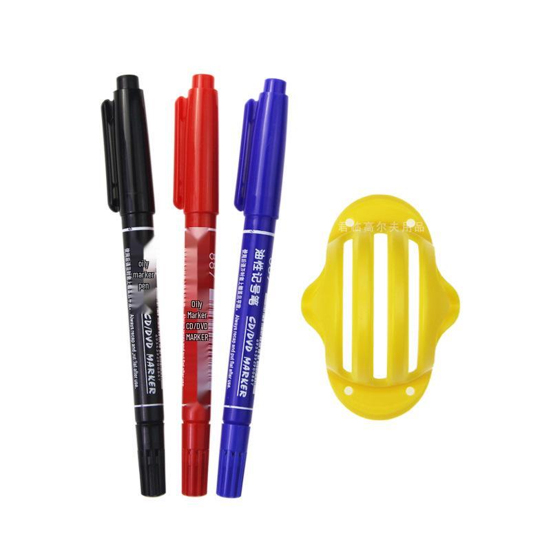 Golf Ball Line Marker 3-Piece Set with Dual-Ended Pen