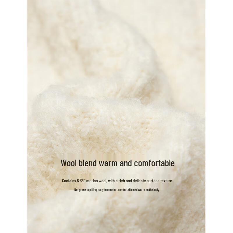 INMAN Women's 2025 Winter Wool Blend Textured Sweater