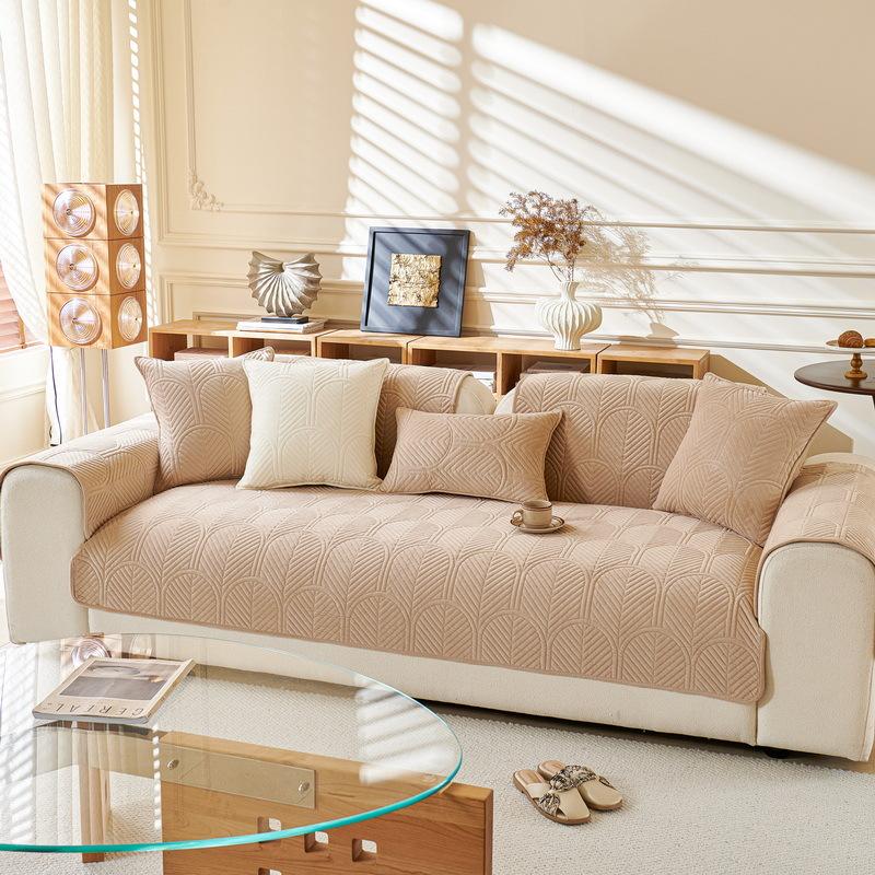 Sofa Cushion Autumn And Winter  New Four-Season Universal Leather Non-Slip High-Grade Thickened Seat Cushion Blanket Plush Cover Towel