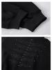 Men's Retro Beaded Embroidery Velvet Hooded Sweatshirt, Autumn/Winter Warmth