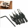 High-performance 5x Adjustable Woodworking Countersink Drill Bit Set For Multiple Screw Sizes