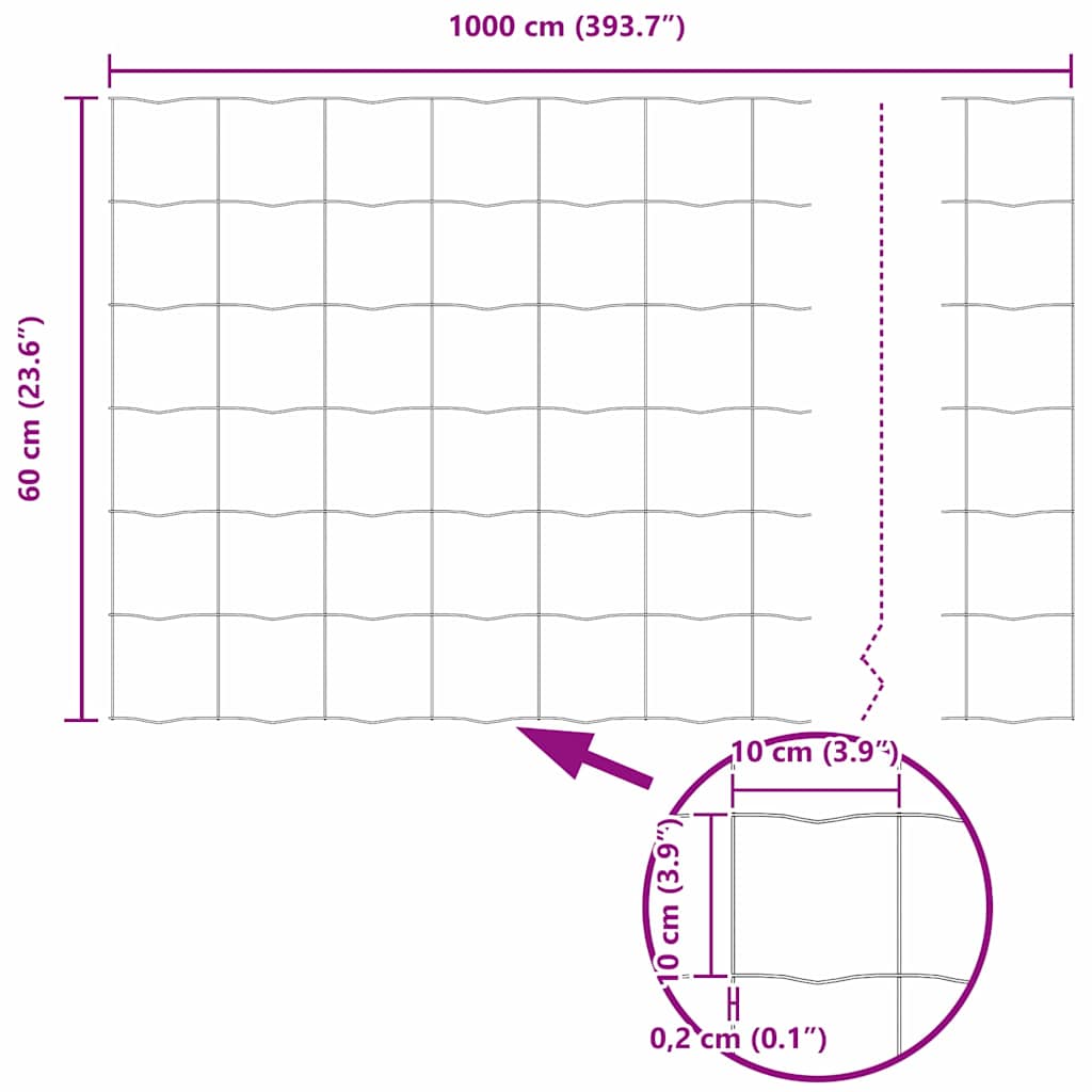 Euro Fence Gray 0.6 X 10 M PVC Coated Iron