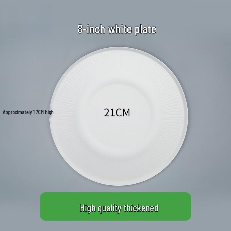 Disposable 8-inch White Lace Paper Plates (50-pack)