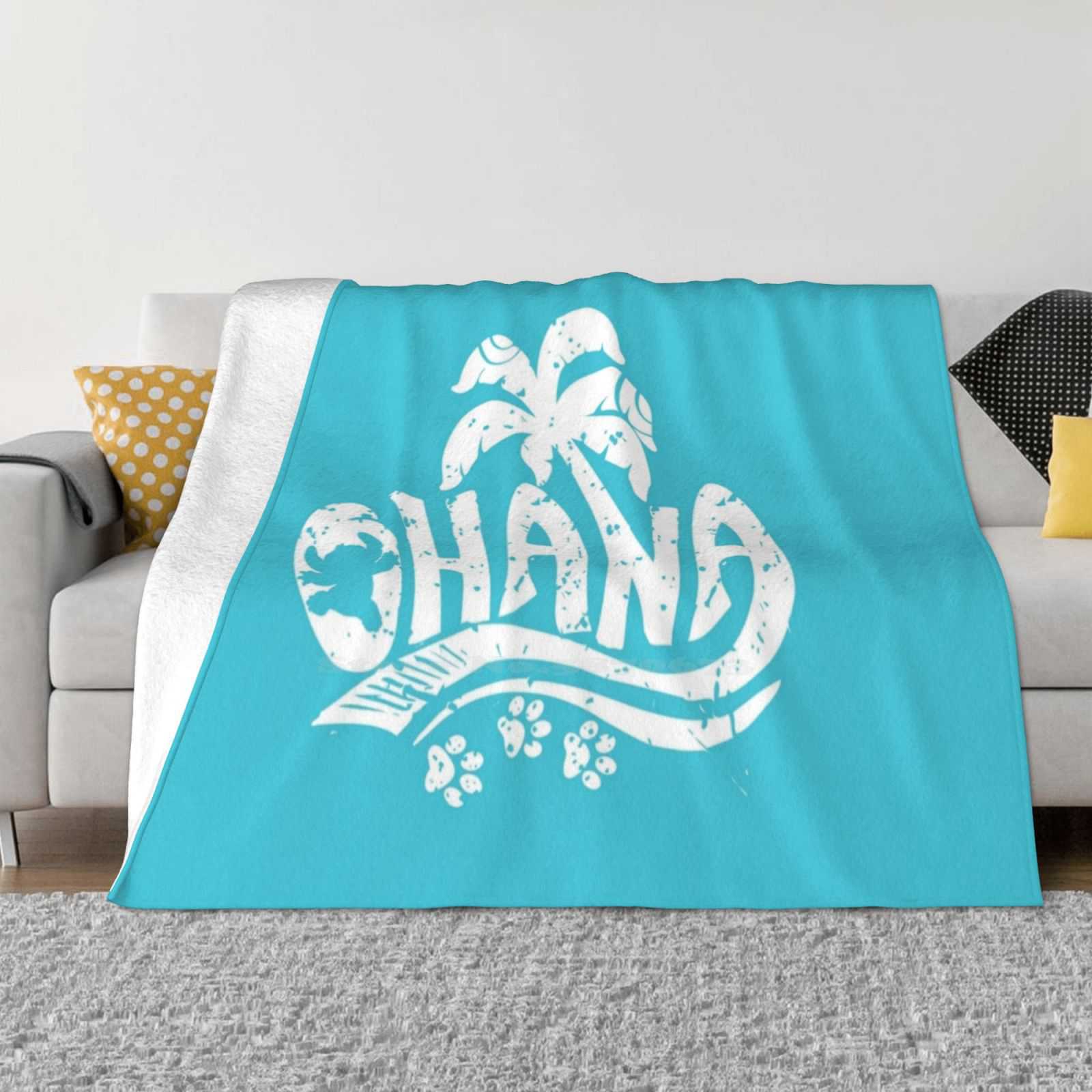 Ohana All Sizes Soft Cover Blanket Home Decor Bedding Ohana Lilo E Lilo And Paw Palm Ocean Sea Beach 30x40in