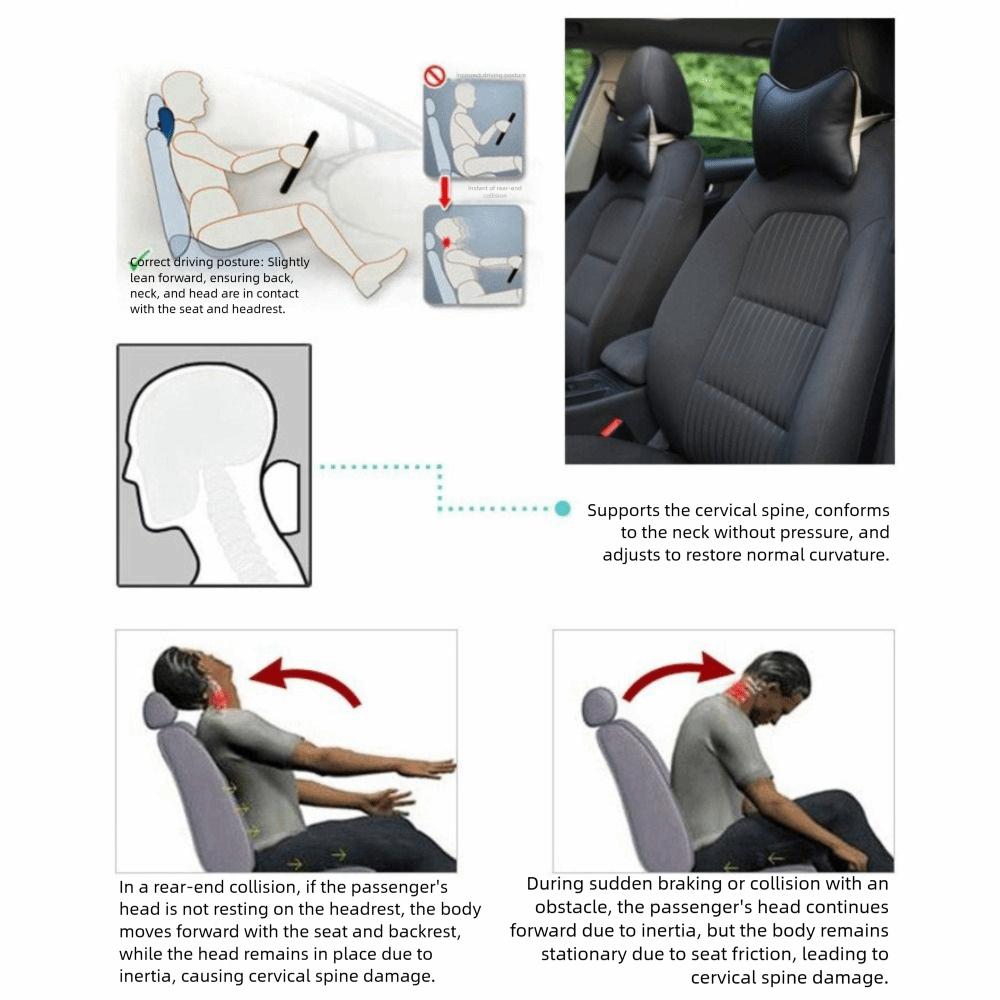 PU Leather Automobile Headrest Cushion Fiber Fill Cervical Spine Cushion  Neck Rest