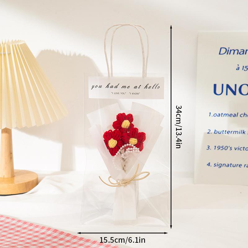 Häkelblumenstrauß Muttertagsgeschenke Hochzeitsgastgeschenk Ewiger Blumenstrauß für Puppe Abschlusssträuße