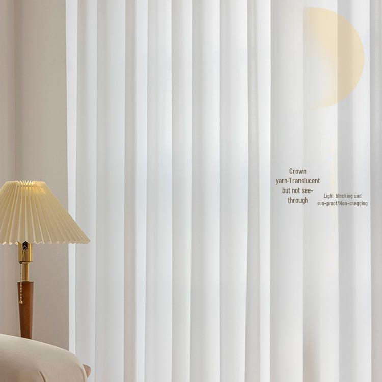 2022 White Gauze Curtains: Light-Filtering, Non-Transparent, Ideal for Living Room or Bedroom Bay Windows, Provides Insulation and Sun Protection