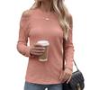 Fall/Winter New Style Round-neck Sleeveless Loose Long-Sleeved T-shirt Casual Top for Women