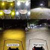 Pair of Miniature LED Motorcycle Floodlights, Yellow and White Light, High/low Beam, Projection Lamps