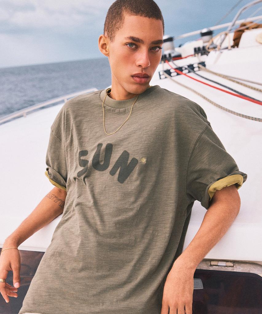Nyuballanseu Nbnegca033 / Uni Sun-Kissed Slub Short Sleeve Tee (Khaki)
