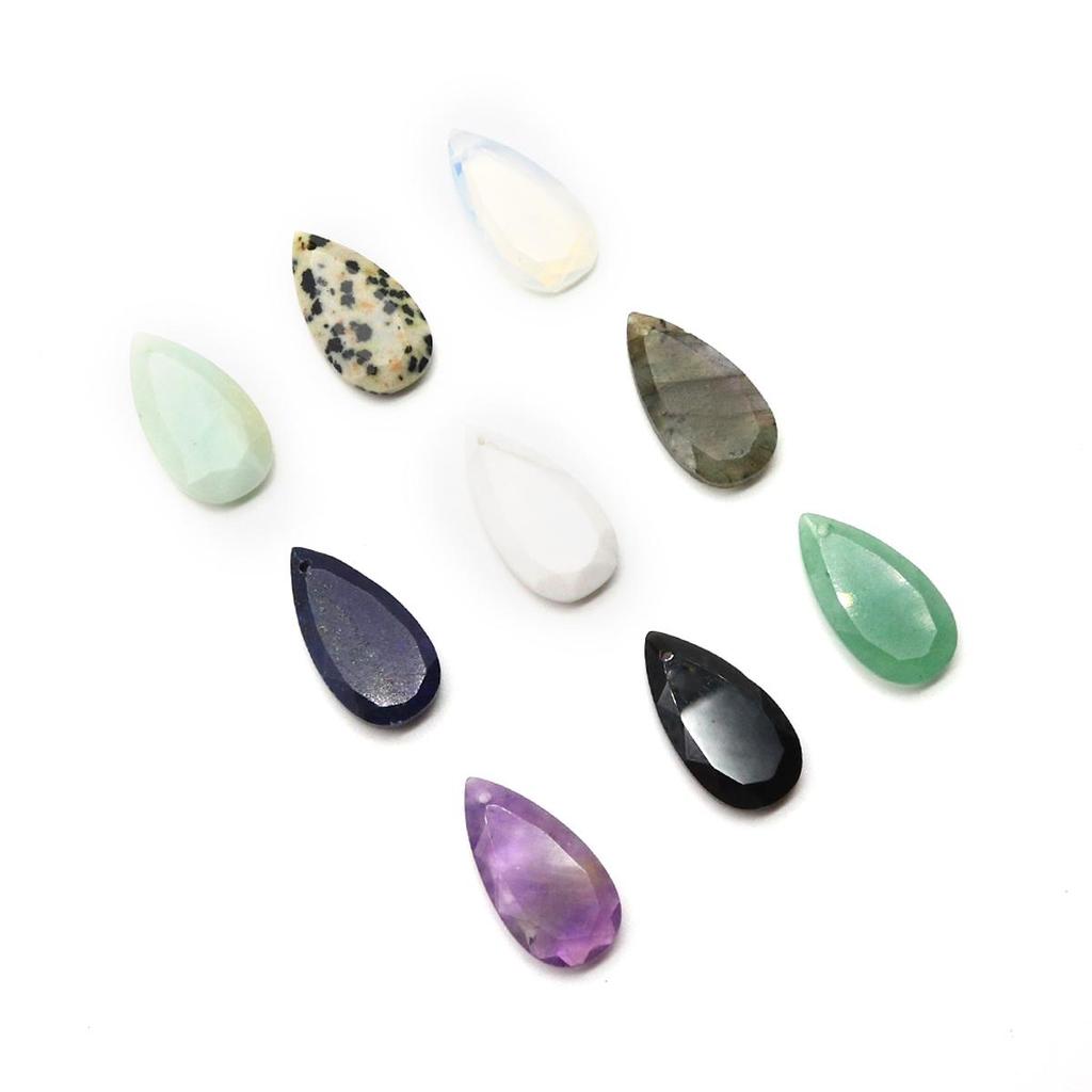 2Pcs Small Pendant Natural Stone Green Aventurine Drop-Shaped Pendant For Jewelry Making DIY Necklace Beacelet Earring Accessory
