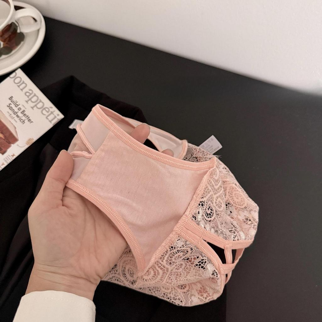 Damen Frühling und Sommer Sexy Spitze Spitze Atmungsaktiv Bequem Baumwollzwickel Dreiecksslip