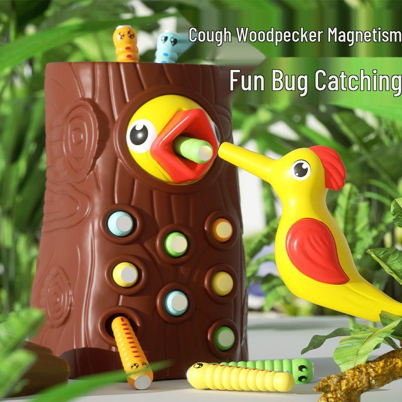 

Children s Magnetic Woodpecker Toy: Educational Fishing Game for Hand-Eye Coordination